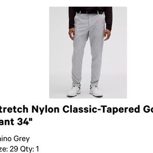 lululemon athletica Men's Chino Grey Pants